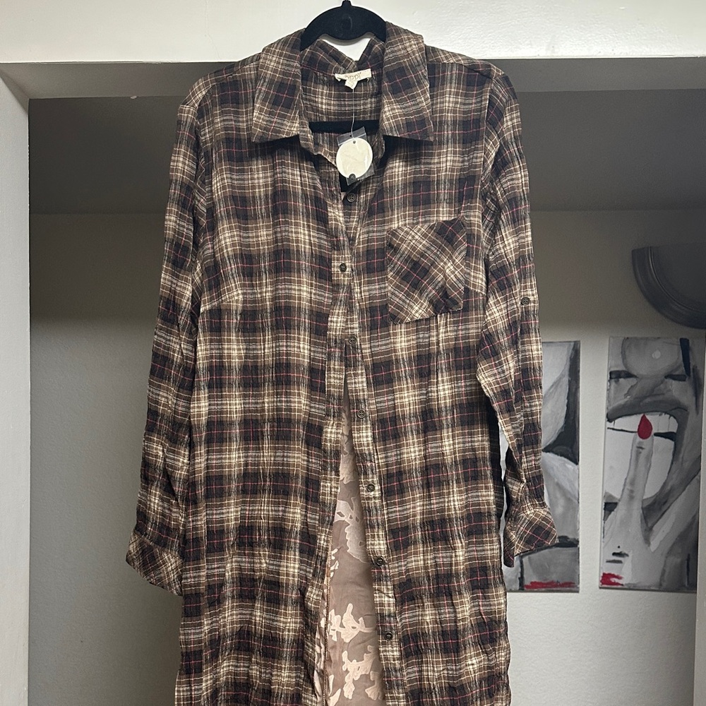 Plaid Button-Up Shirt